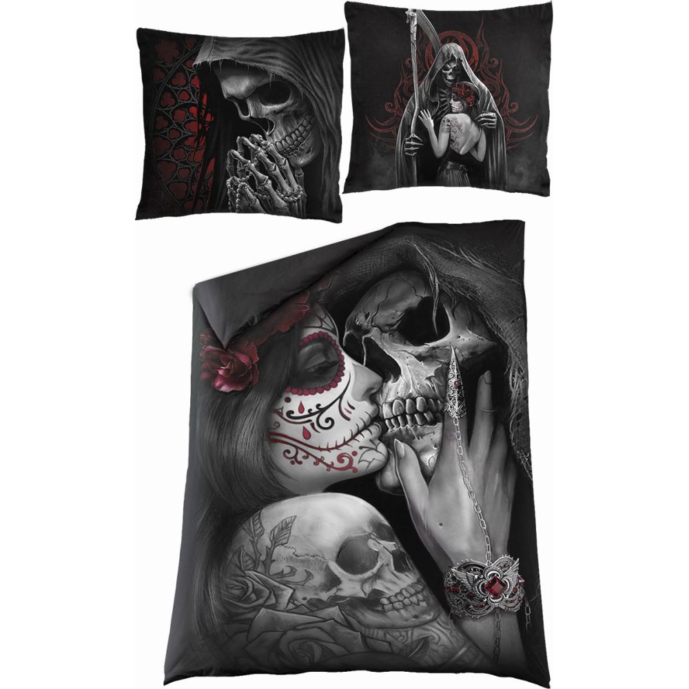 Spiral - DEAD KISS Dekbedovertrekset - Eenpersoons - Zwart